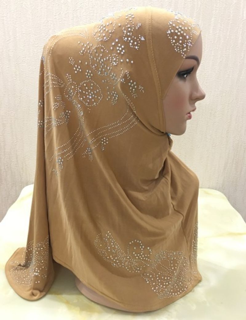 Fashionable Malaysia Crystal Hemp Hot Diamond Single piece Worship Headband Aircraft Hat Scarf H006_voghion.com