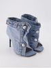 Wind Denim Fish Mouth Square Head Front Buckle Thin Heel And Fashionable Oversized Women's Cool Boots_voghion.com