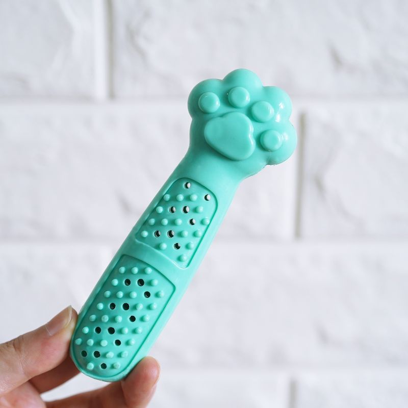 Mint Toy Cute Paw Cat Toothbrush Scratcher Massager Teeth Cleaning Chew Pet Supplies_voghion.com