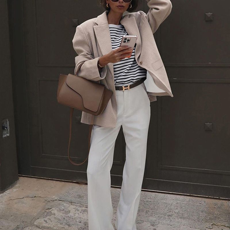 Women's Clothing Autumn And Winter New Fashion Temperament Solid Color Wool Suit Jacket_voghion.com