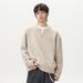 Men's Clothing Retro Cable Knit Small V Neck Sweater For Men In Autumn And Winter, Lazy Loose Pullover Sweater, Solid Color Sweater Jacket_voghion.com