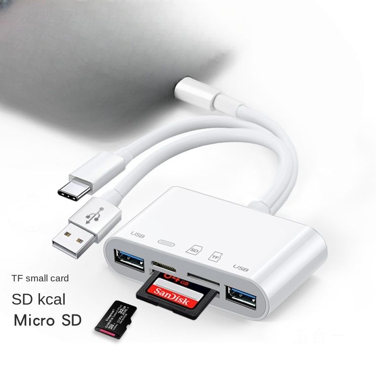 Mobiele telefoonadapter multi-head adapter u disk geheugenkaart converter geschikt Type-c dockingstation_voghion.com