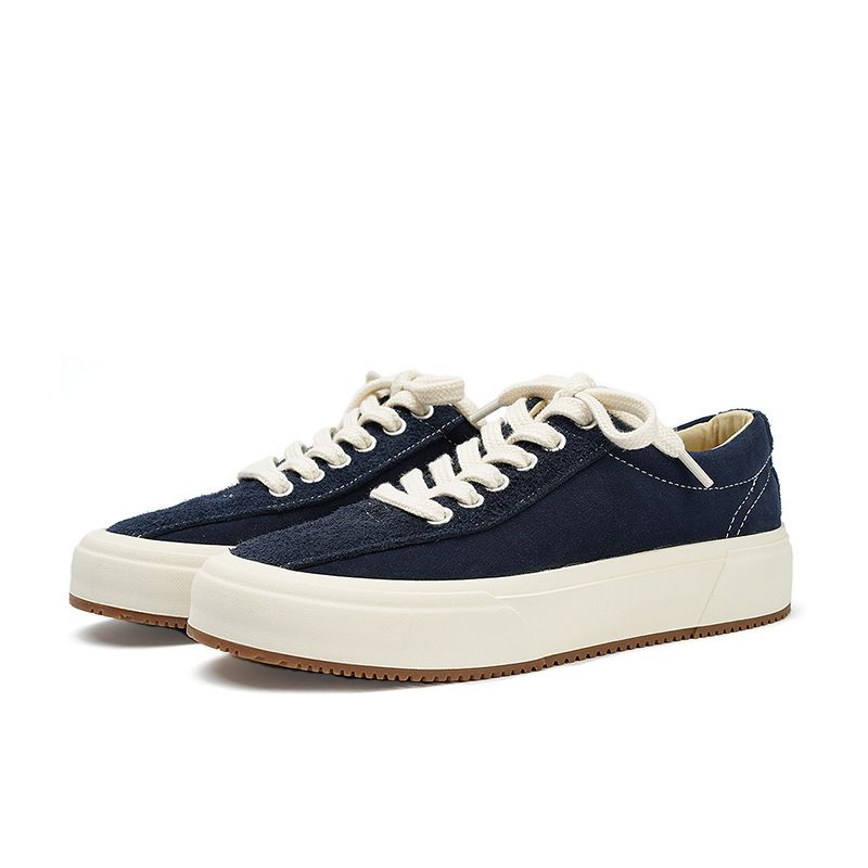 Petit groupe de chaussures pour hommes, chaussures d'été polyvalentes et tendance en daim véritable, version coréenne, chaussures basses décontractées, épaisses_voghion.com