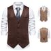 Europeiskt mode Enkelknäppt väst Herr True Pocket mocka kostym och väst för män_voghion.com