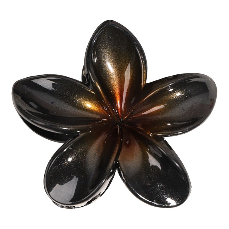 Czarna spinka do włosów Plumeria z kolorowym środkiem - koreańska stylowa i modna spinka Shark Claw_voghion.com