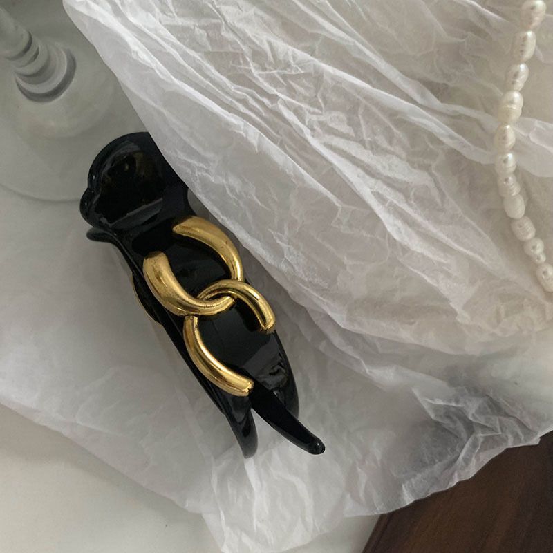 Mellangammal smak ~ Urgammal guldstruktur Hästsvansklämma Utsökt hår Gripande Slipshår Kort hårnål Bakhuvud Skivhår Koreanska hårtillbehör_voghion.com