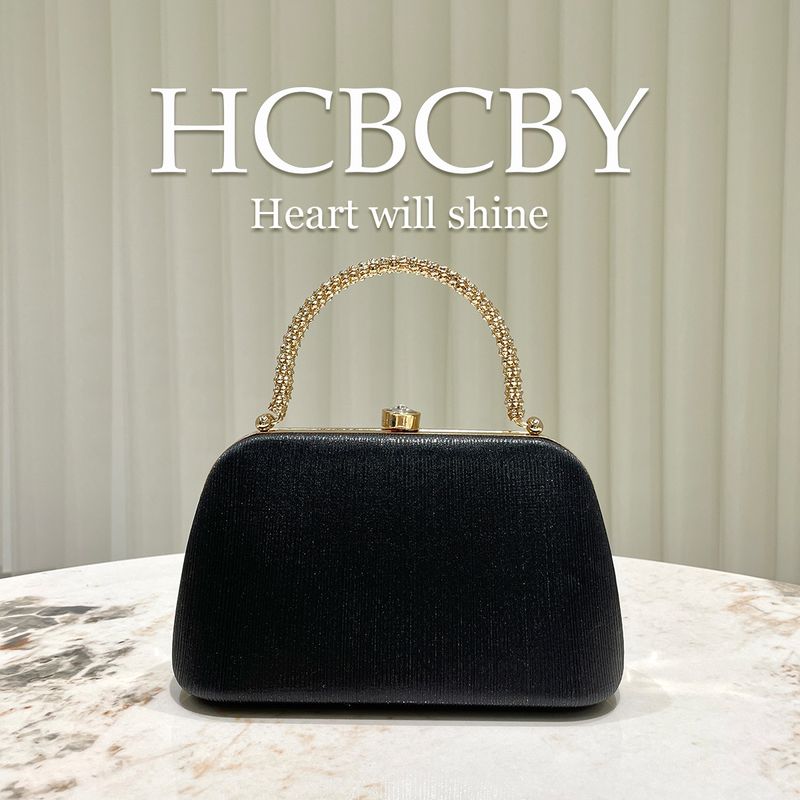 Black Glitter Elegant Handbag Women's Fashionable Temperament Clutch Bag Classic Evening Bag Bridal Bag_voghion.com