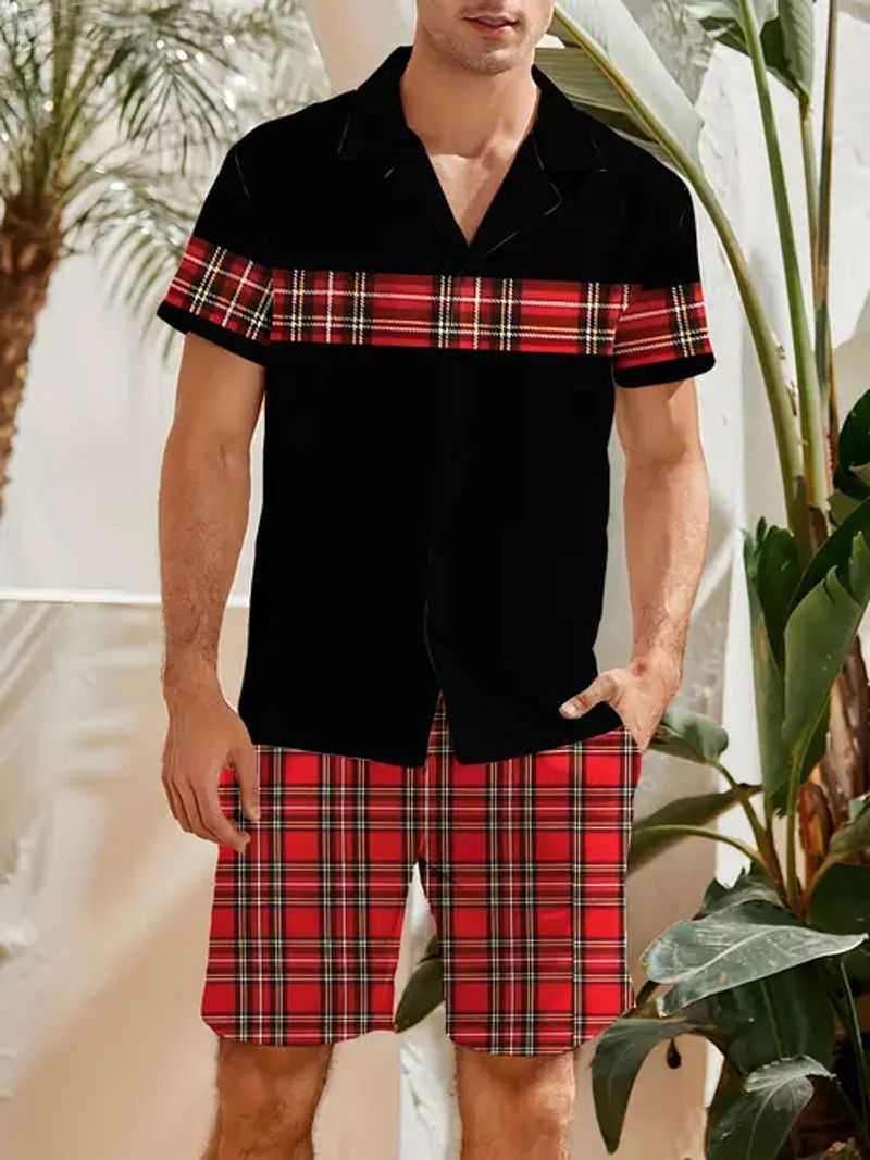 Herrenbekleidung Sommer Herren Kurzarm Shorts Anzug Casual Fashion Simple Trend_voghion.com