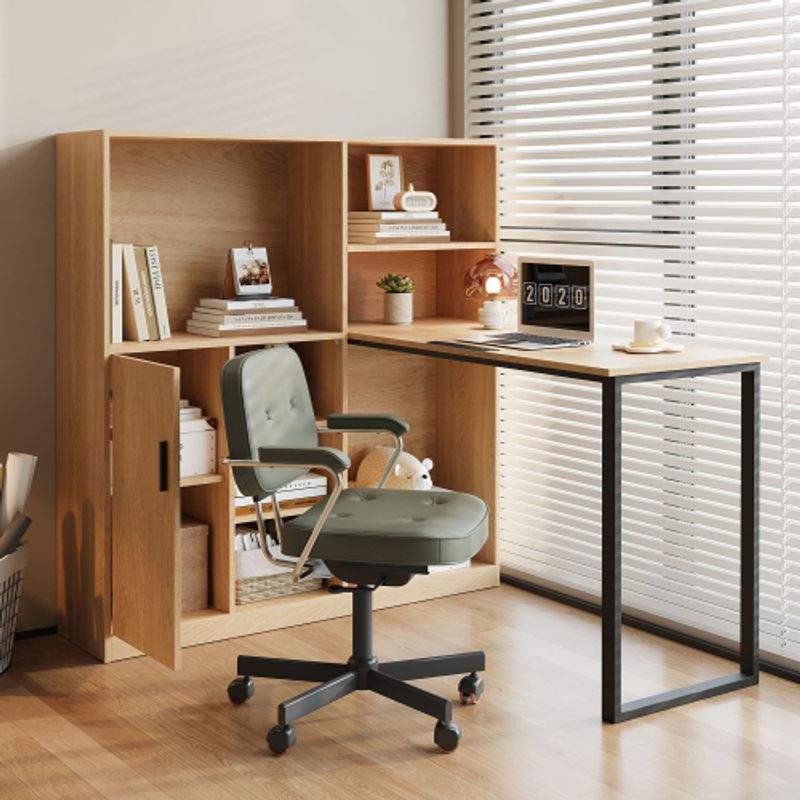 Computertisch,Regal-Schreibtisch,Schrankschreibtisch Arbeitstisch, Schrankschreibtisch, Natur 120cm_voghion.com