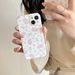 TechGlobe Pink Floral Bear Rabbit Compatible With IPhone 14 Pro Max 15 Phone 13/12 Skin Feel Soft Case_voghion.com