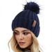 Ovillo de lana tejido para proteger el peinado, gorro sedoso y desmontable para mujer, gorro suelto y cálido, gorro de lana_voghion.com