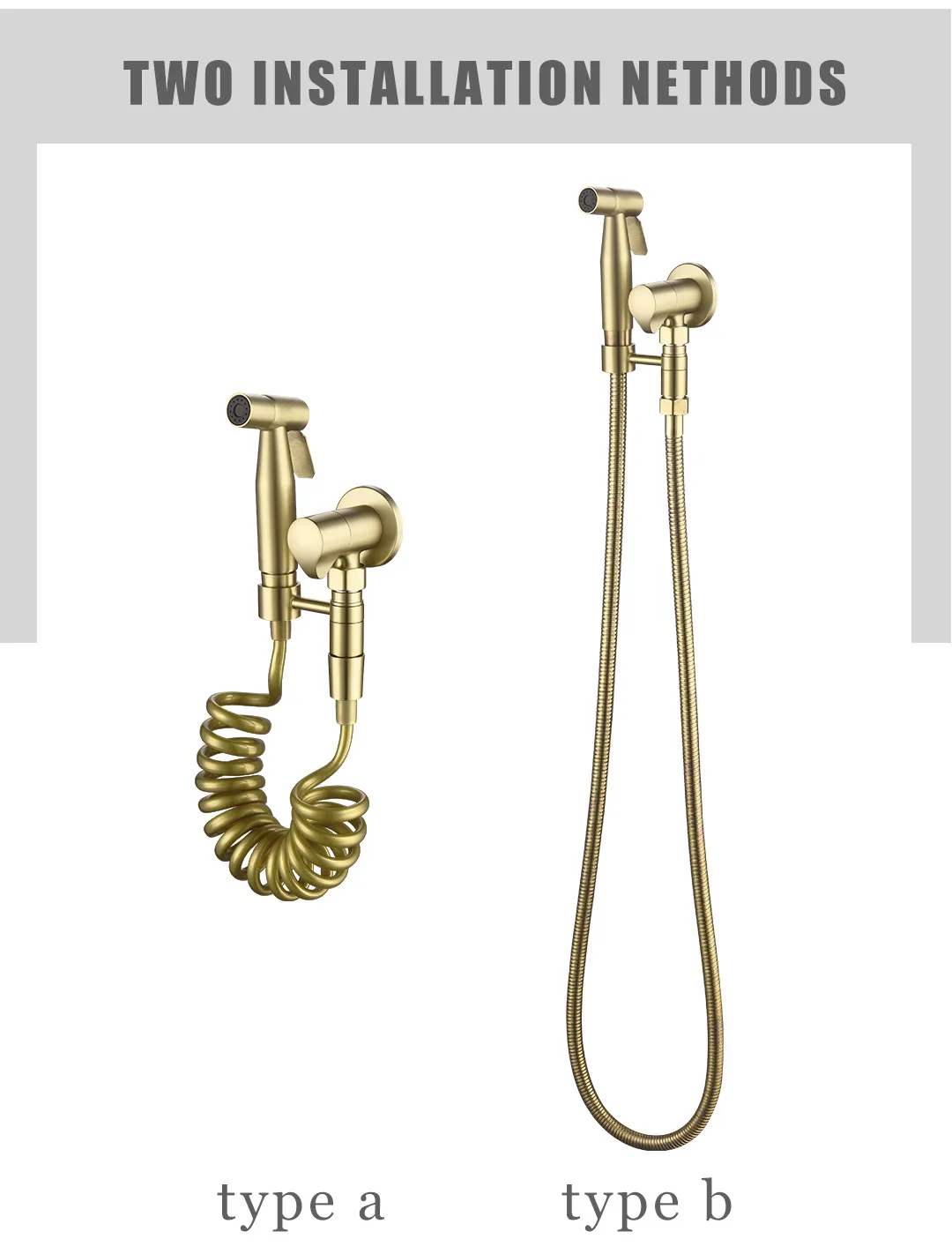 Corps de robinet d'angle en laiton nettoyant corps nettoyant corps nettoyant buse en acier inoxydable pistolet de pulvérisation de toilette lave-cul robinet_voghion.com