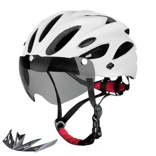 Bicycle Mountain Off-road Outdoor Riding Magnetic Visor Helmet With Light_voghion.com