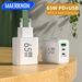 Carregador GaN 65W USB C Adaptador de parede Carregador rápido móvel tipo C para iPhone 14 Pro Max Xiaomi Sams Harger_voghion.com