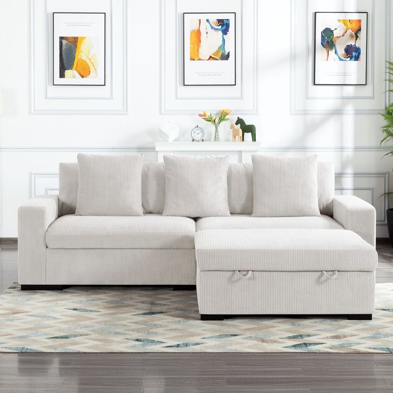 103.5' Modular Sectional Sofa With Ottoman_voghion.com