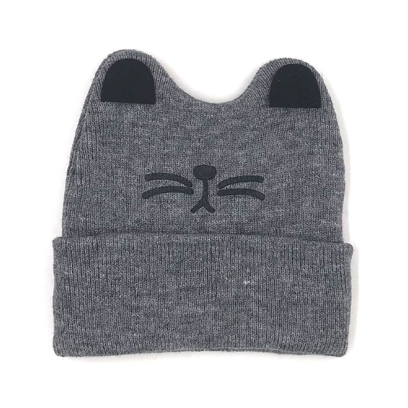 Autunno e inverno nuovo cappello termico per bambini orecchie di gatto cappello lavorato a maglia arricciato bambino protezione orecchie berretto cappello_voghion.com