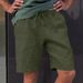 Herrenbekleidung: Freizeitshorts aus Leinen mit mehreren Taschen und Kordelzug_voghion.com