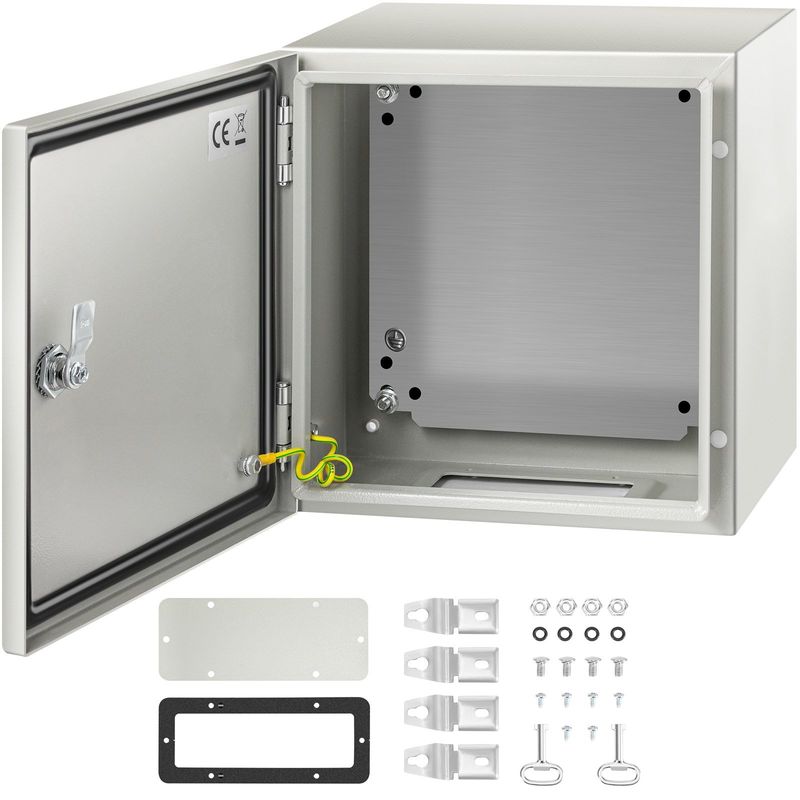 VEVOR NEMA Steel Enclosure, 12 x 12 x 8'' NEMA 4X Steel Electrical Box, IP66 Waterproof & Dustproof, Outdoor/Indoor Electrical Junction Box, with Moun_voghion.com