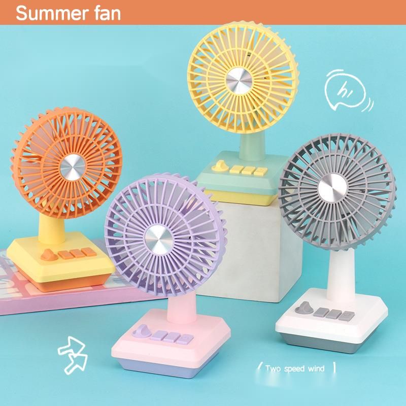 Drip Candy Color Mini Nostalgic Desktop USB Rechargeable Fan Summer Student Gift_voghion.com