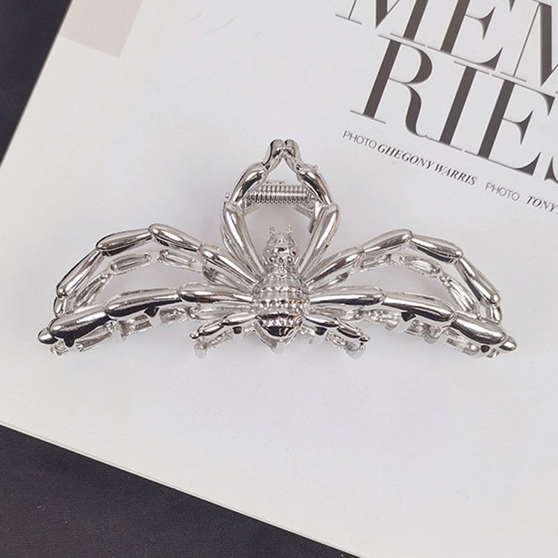 Fermaglio per capelli a forma di ragno di Halloween - Grande fermaglio per capelli in metallo con design alla moda, perfetto per feste e per l'uso quotidiano_voghion.com