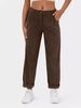 Damenbekleidung Herbst Hohe Taille Freizeithose Einfarbig Cord Lockere Gerade Hose_voghion.com