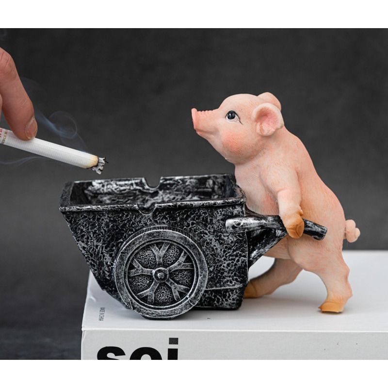 Creatieve persoonlijkheid Trendy anti-vliegas huis woonkamer kantoor schattig varken hars ornament_voghion.com