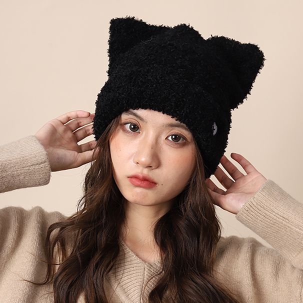 Cat's ears (Steamed cat-ear shaped bread) wool women warm in autumn winter lovely knitted for Korean casual and_voghion.com