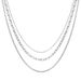 Collana alla moda con triplo strato di maglie diverse in acciaio inossidabile per donna_voghion.com