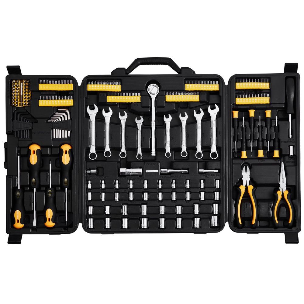 221-Piece Mechanics Tool Set 1/4' And 3/8' Drive Sockets SAE And Metric_voghion.com