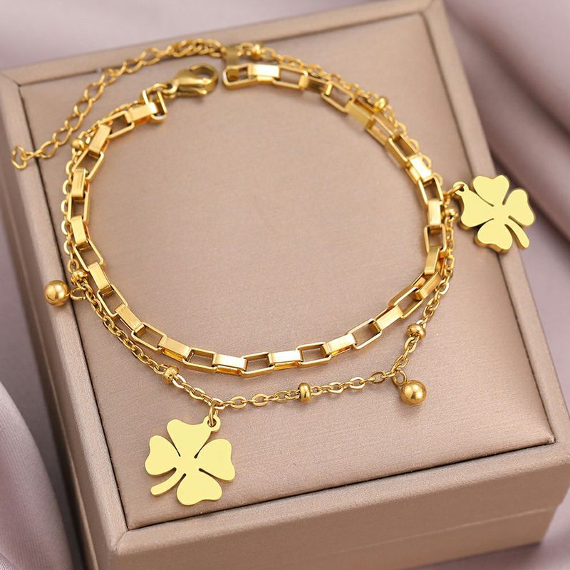 Women's bracelet letters titanium steel diamond set simple bracelet_voghion.com