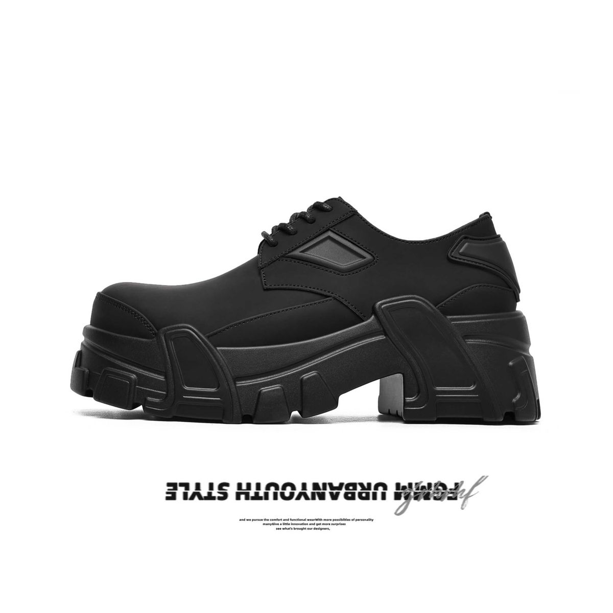FGMM Dark Series Derby Herren Nischendesigner Dicke Sohle Leder Easies für Mach Elevaor Schuhe Big Head Fla_voghion.com