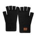 Autumn And Winter Fingerless Gloves Plus Velvet Knitted Cold Proof Warm Half Length Writing Wool Thickened Half Finger Gloves_voghion.com