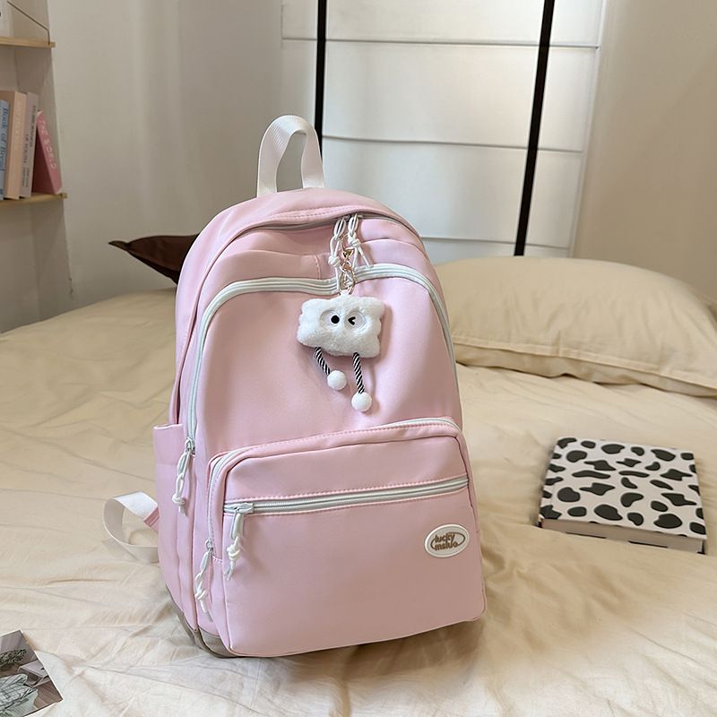 Sac à dos tendance simple, couleur unie, léger et décontracté, grande capacité, pour collégiens et lycéens, nouvelle collection 2025_voghion.com