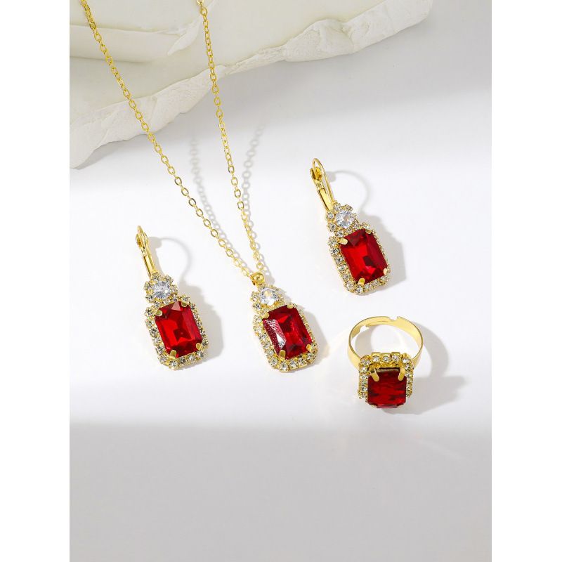 halsbandsset örhänge smyckesset bankettklänningsset halsband moderiktigt brudsmycken_voghion.com