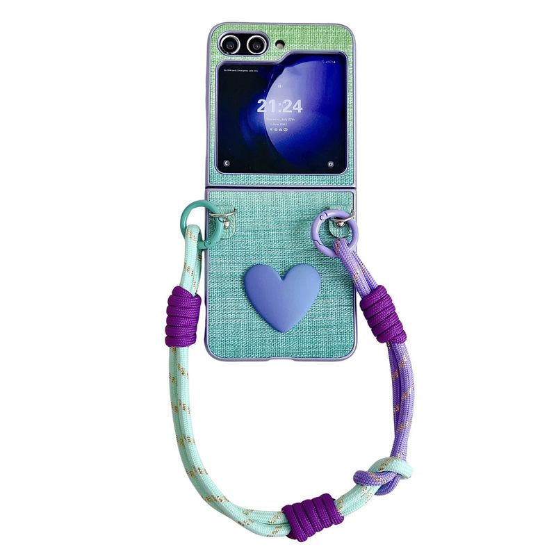 Three-dimensional love small fragrant wind for Samsung zflip5 mobile phone case new zflip3/4 folding screen saver sheath_voghion.com