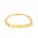 14k Two Tone Gold 8 1/2 inch Mens Narrow Curb Chain ID Bracelet with White Pave_voghion.com