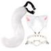Fascia per orecchie di gatto, set di accessori con coda di volpe, clip per collare_voghion.com