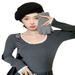 girl French Style Low Round Neck Knitted For Women Early Autumn Vintage Elegant Base Shirt Slim Fit Pullover Sweater Inner_voghion.com