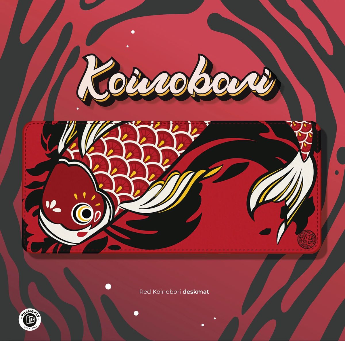 Mouse Koinobori Streamer Carpa di Qualità Imbattibile, Oversize, Impermeabile, Stile Giapponese Tradizionale, Taccuino E-Sport, Elegante Tappetino da Scrivania Fai da Te_voghion.com