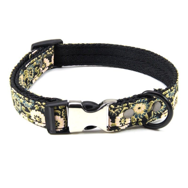 Conjunto de coleira trançada para gatos, com estampa floral pequena e anti-perda, premium_voghion.com