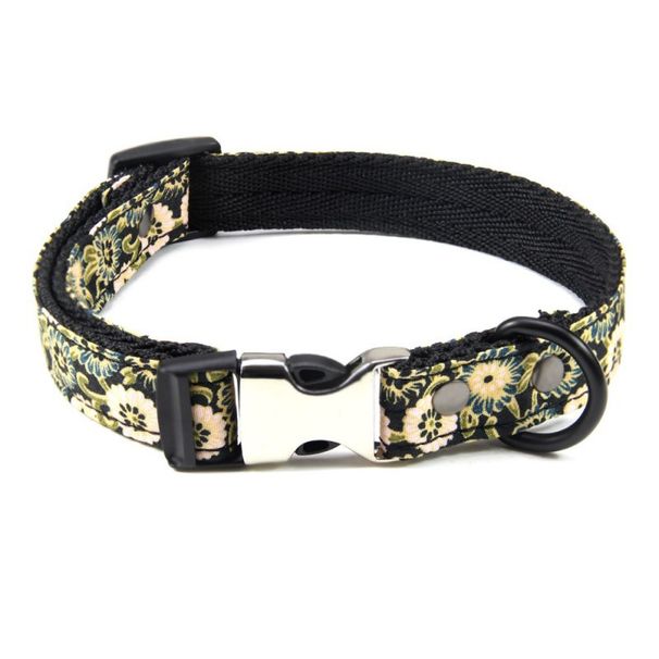 Conjunto de coleira trançada para gatos, com estampa floral pequena e anti-perda, premium_voghion.com