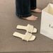 Tredy Brad Fashioable Ad Casual Ope Toed Flat Slippers 2025 Summer Ew Frech Style Oe-piece Belt Sadals For_voghion.com