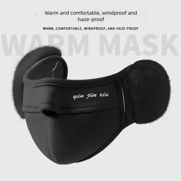 Winterwarme Damenbekleidung, integrierter Mund- und Ohrenschutz, hochwertiges Design, winddicht, kältebeständig, fleecegefütterte Ohrenschützer_voghion.com