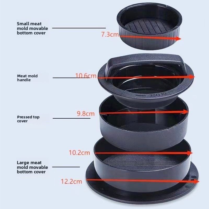 Baby Food Mold Burger Shaper Maker Hand Press Beef Patty Plastic Easy Release_voghion.com