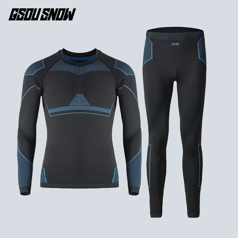 Outdoor functional Men's women's fall and winter warm stretch slim-fit quick-drying sports underwear set_voghion.com