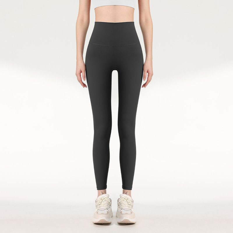 Jin Double-Sided Bare Sensation High-Waist Hip-Lifting Leggings Running Fitness Quick-Dry Sports Tight Yoga Pants_voghion.com
