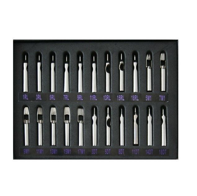 OL0102 Rostfritt stål Set Nål Färg Power Tatueringsutrustning_voghion.com