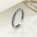 Anello aperto intrecciato in argento puro con motivo intrecciato, stile coreano, gioielli di moda per donna_voghion.com
