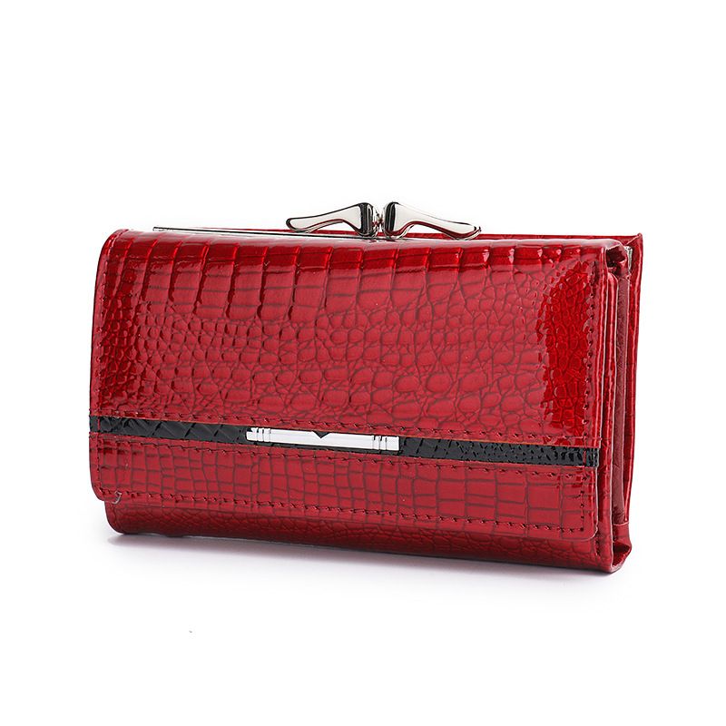 Damentaschen Krokodilmuster Mode Kurze Brieftasche Damen Lackleder Clip High End Münzbörse Kleine Hand Fabrik Maßgeschneiderte_voghion.com
