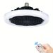 1pc Ceiling Fan With Light, Modern 18inch Remote Control Enclosed Low Profile Ceiling Fan With Light 3 Speed LED Dimming 3 Colors 8 Invisible Bladel_voghion.com